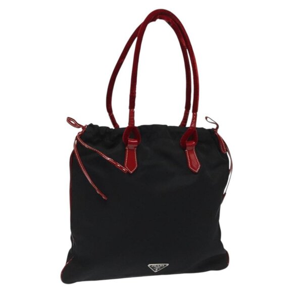 PRADA Hand Bag Nylon Black Silver Auth 115105 - Picture 1 of 15